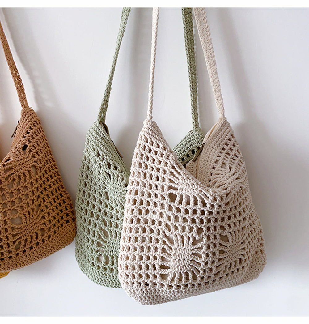 Handgemachte Häkel-Umhängetasche für Damen – Boho-Stil für Alltag & Geschenke