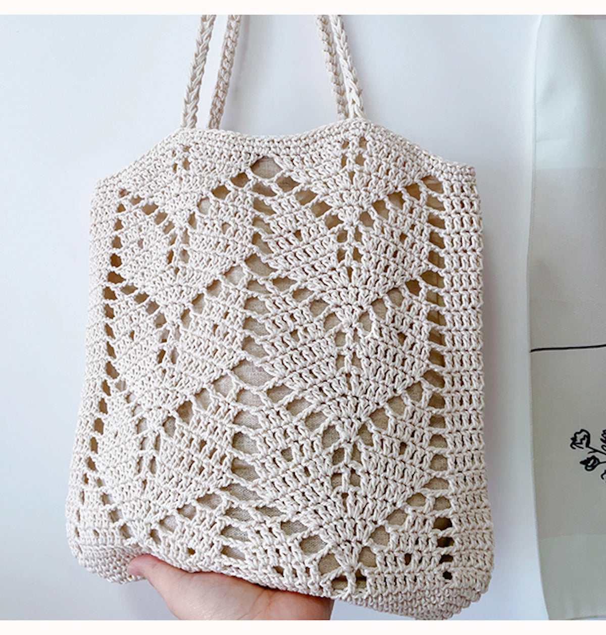 Women’s Retro Artsy Cotton Knitted Bag Shoulder Bag for Boho Everyday Style & Gifts