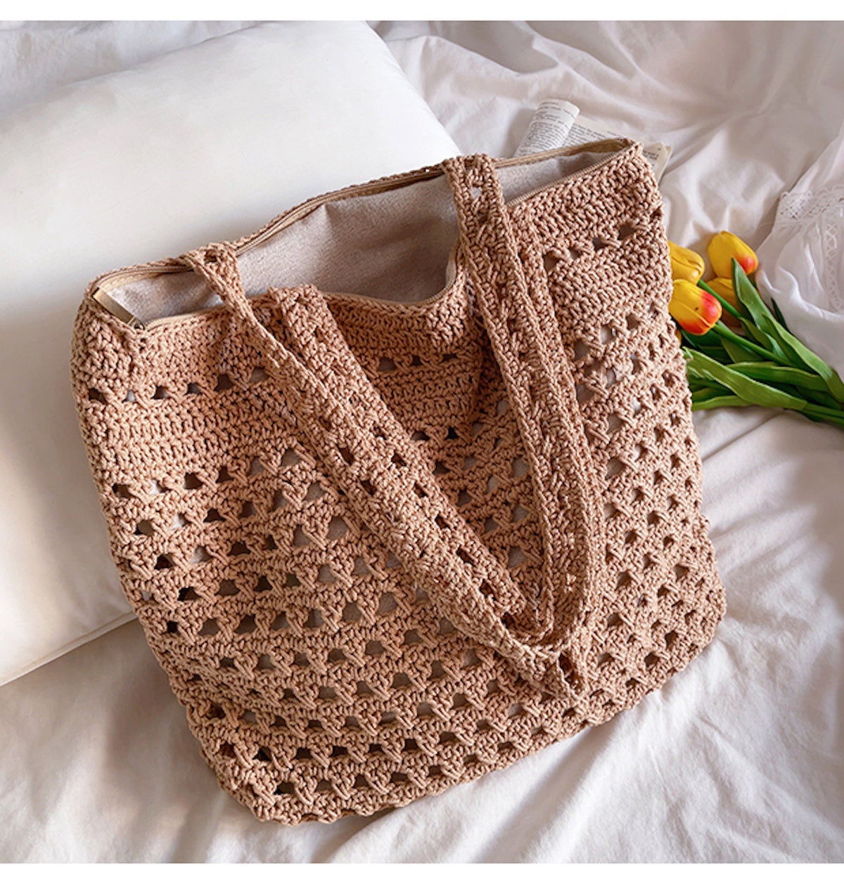 Women’s Handmade Crochet Retro Style Tote Bag for Boho Everyday Style & Gifts