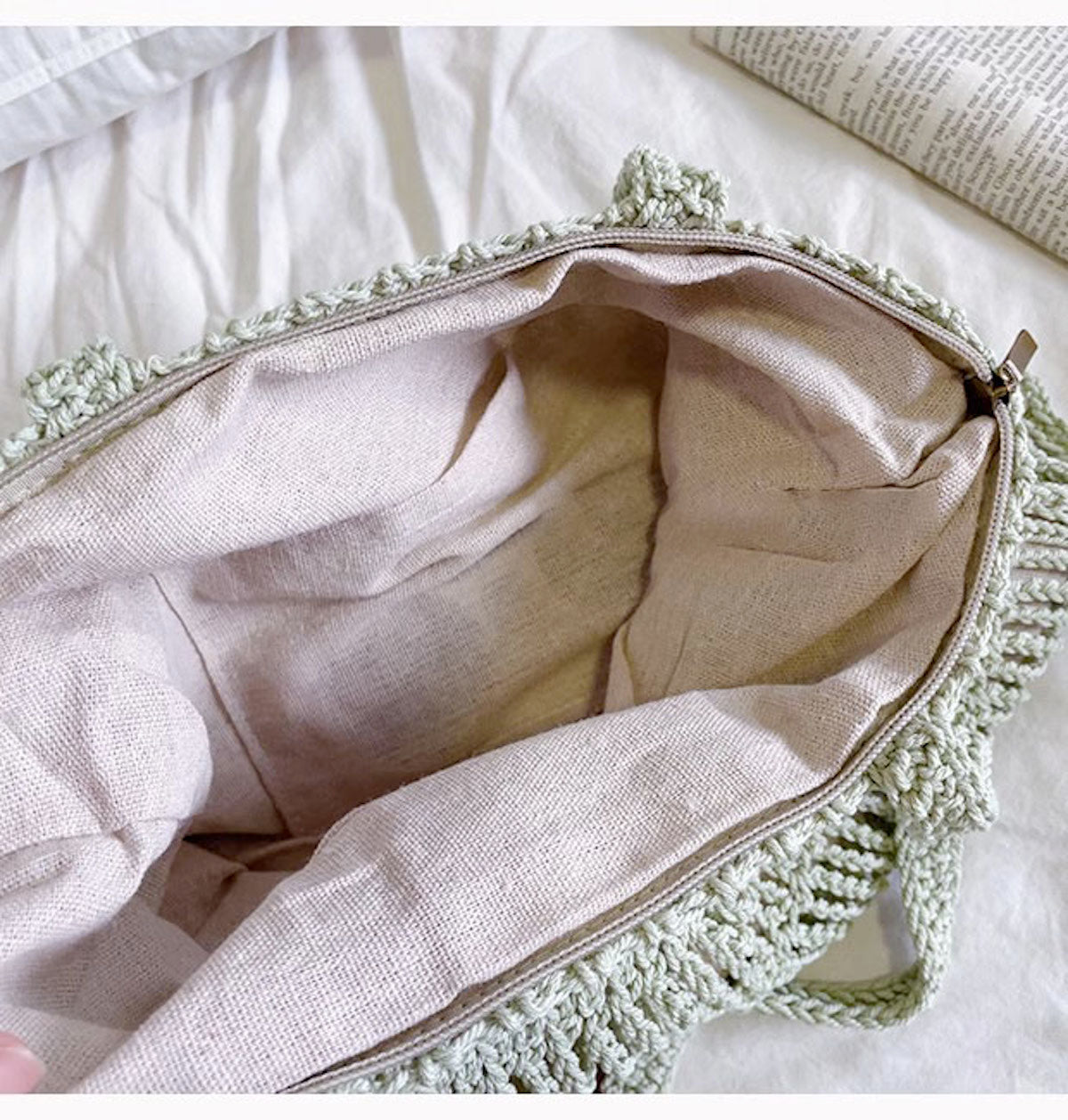 Women’s Retro Cotton Knitted Shoulder Bag Casual Tote Bag for Boho Everyday Style & Gifts