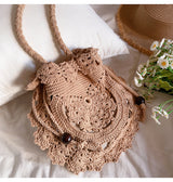 Women’s Crochet Cotton Boho Knitted Shoulder Bag Crossbody Bag for Boho Everyday Style & Gifts