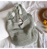 Women’s Retro Cotton Knitted Tote Bag for Boho Everyday Style & Gifts