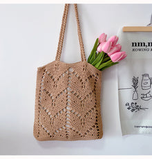 Women’s Retro Artsy Cotton Knitted Bag Shoulder Bag for Boho Everyday Style & Gifts
