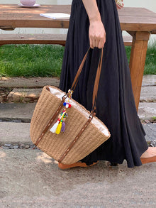 Women’s Beach Straw Woven Tote Bag for Beach, Vacation & Summer Outfits
