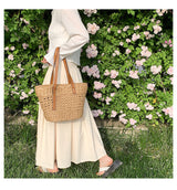 Women’s Straw Basket Tote Bag for Beach, Vacation & Summer Outfits