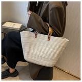 Women’s Knitted Cotton Retro Woven Tote Basket Bag for Boho Everyday Style & Gifts