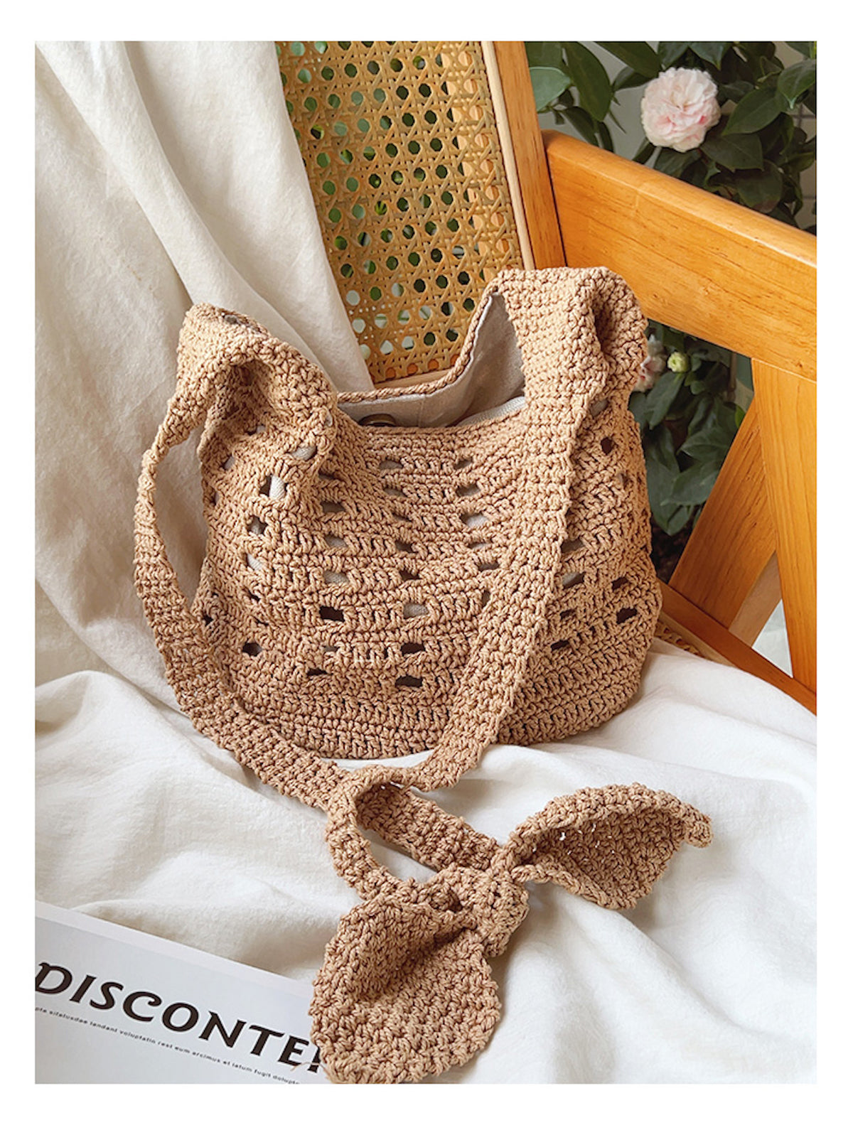Women’s Crochet Cotton Bucket Shoulder Bag for Boho Everyday Style & Gifts