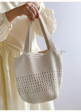 Women’s Crochet Cotton Bucket Bag for Boho Everyday Style & Gifts