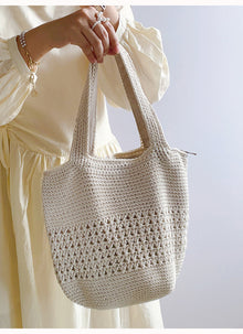 Women’s Crochet Cotton Bucket Bag for Boho Everyday Style & Gifts