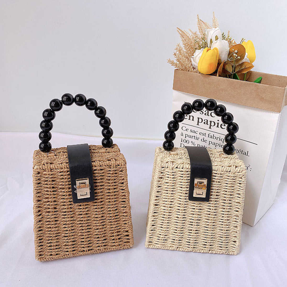 Women’s Straw Woven Box Purse for Beach, Vacation & Summer Outfits