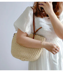 Women’s Straw Medium Summer Basket Tote for Beach, Vacation & Summer Outfits