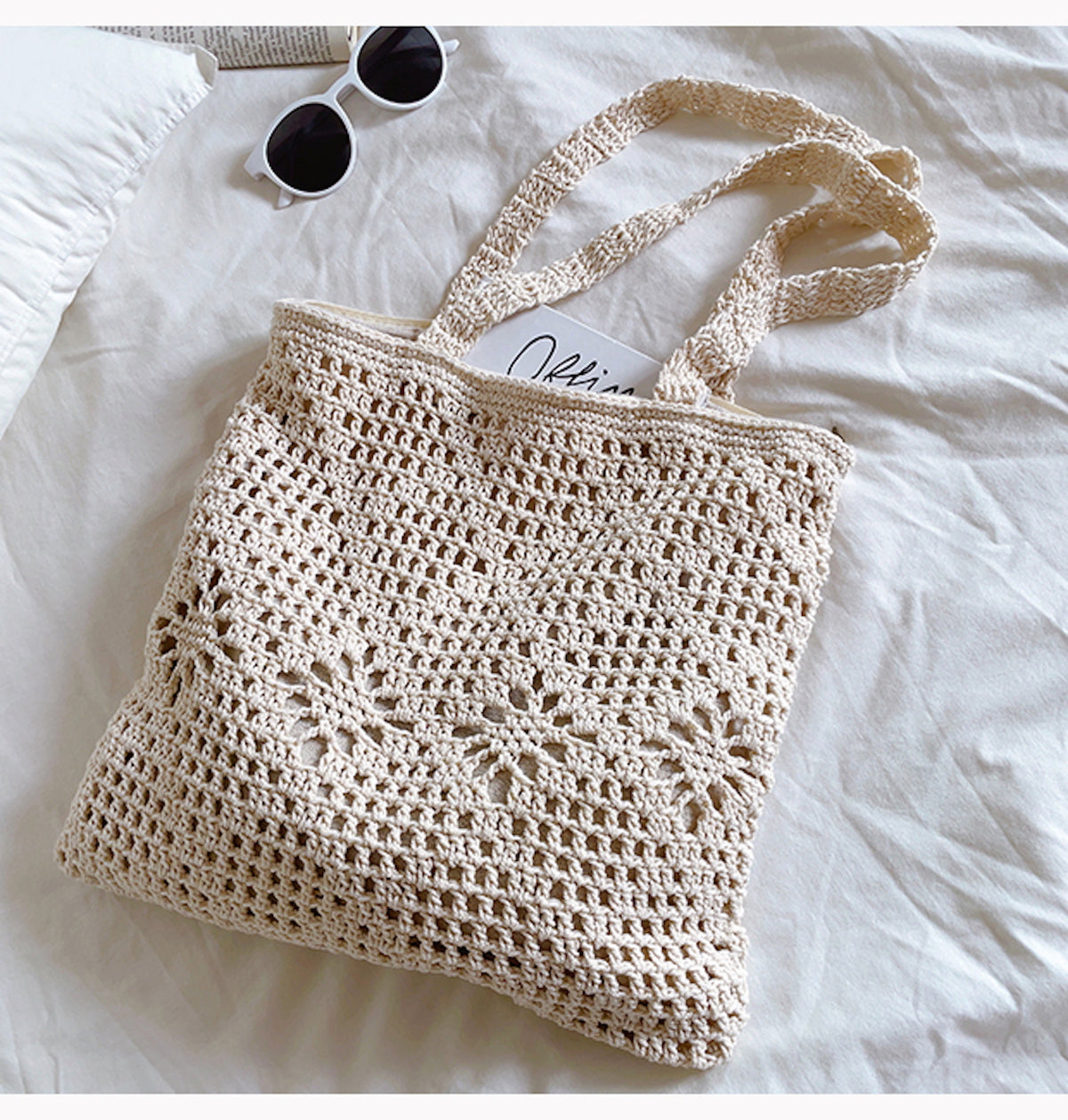 Women’s Artsy Cotton Knitted Shoulder Bag for Boho Everyday Style & Gifts