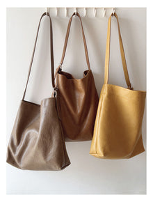 Women’s Simple Leather Tote Bag for Everyday City Outfits