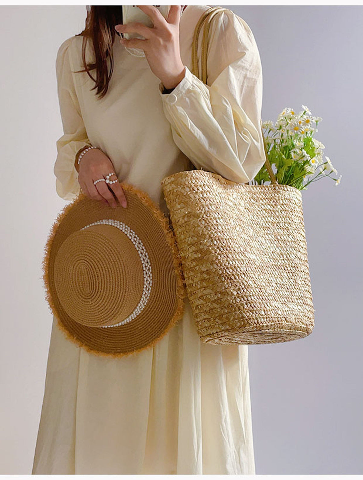 Women’s Straw Basket Summer Tote for Beach, Vacation & Summer Outfits