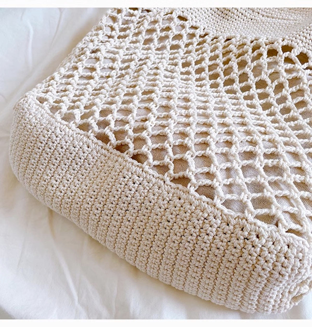 Women’s Retro Fish Net Cotton Knitted Shoulder Bag with Leather Straps for Boho Everyday Style & Gifts