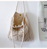 Women’s Retro Artsy Cotton Knitted Bag Shoulder Bag for Boho Everyday Style & Gifts