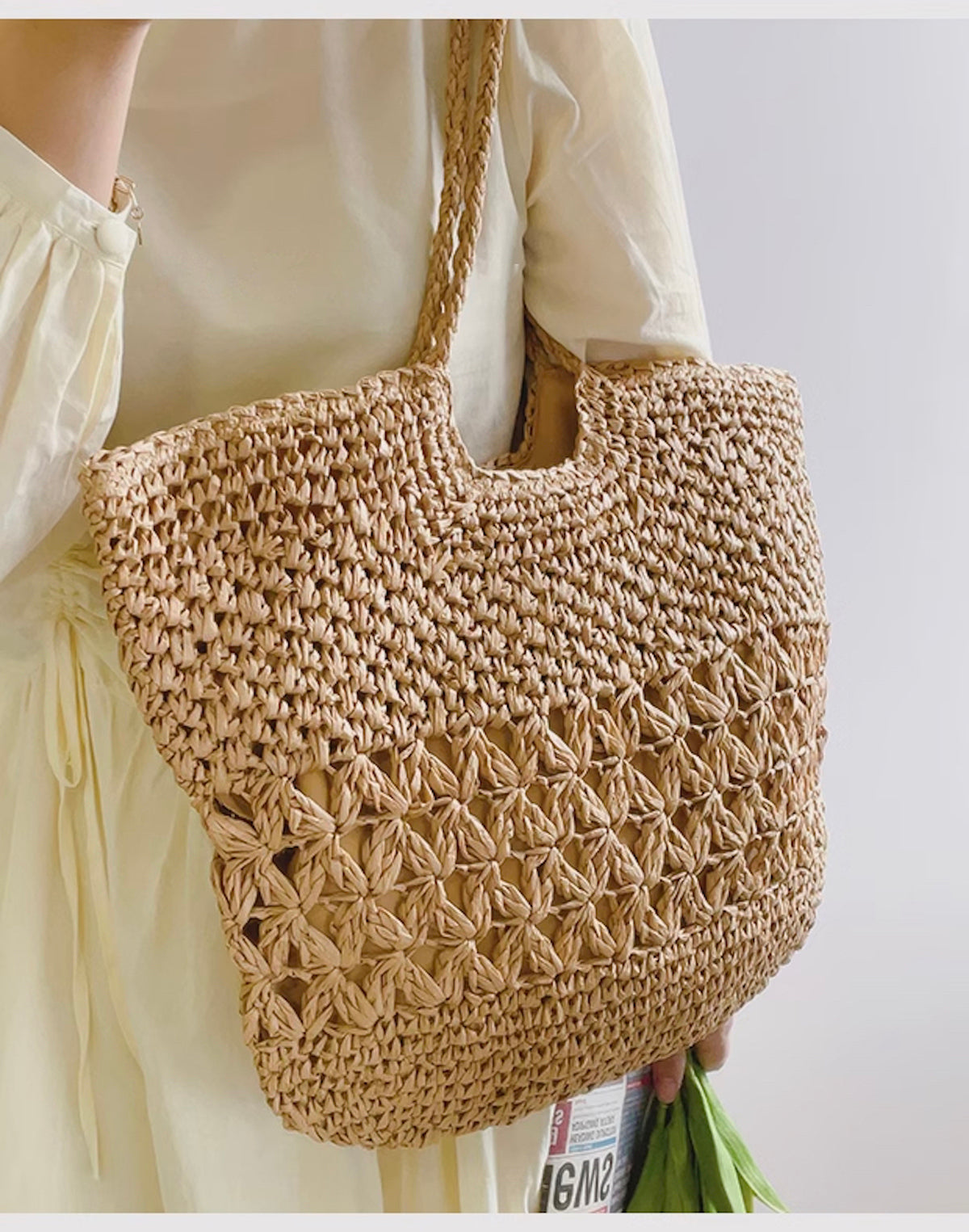 Women’s Large Straw Woven Tote Bag for Beach, Vacation & Summer Outfits