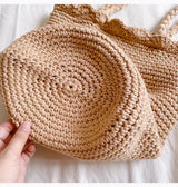 Women’s Cotton Knit Smiley Face Shoulder Bag Purse for Boho Everyday Style & Gifts