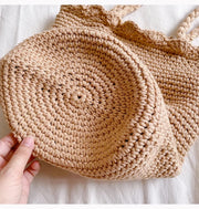 Women’s Cotton Knit Smiley Face Shoulder Bag Purse for Boho Everyday Style & Gifts