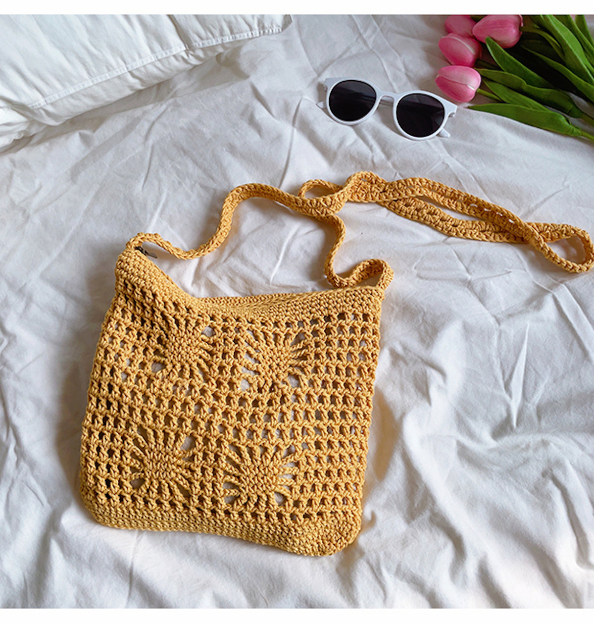 Women’s Handmade Crochet Crossbody Bag for Boho Everyday Style & Gifts
