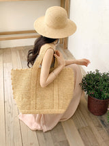 Women’s Soft Raffia Woven Summer Straw Shoulder Bag Tote Bag for Beach, Vacation & Summer Outfits