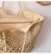 Women’s Large Straw Woven Tote Bag for Beach, Vacation & Summer Outfits