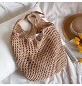 Women’s Retro Cotton Knitted Tote Bag for Boho Everyday Style & Gifts