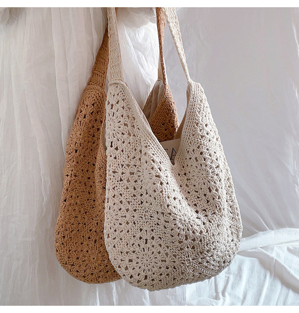 Boho-Häkel-Umhängetasche für Damen, Shopper, für den böhmischen Alltagsstil und als Geschenk