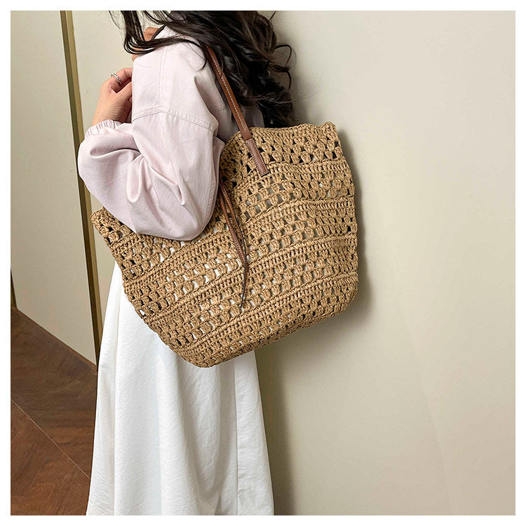 Women’s Beach Straw Woven Tote Bag for Beach, Vacation & Summer Outfits