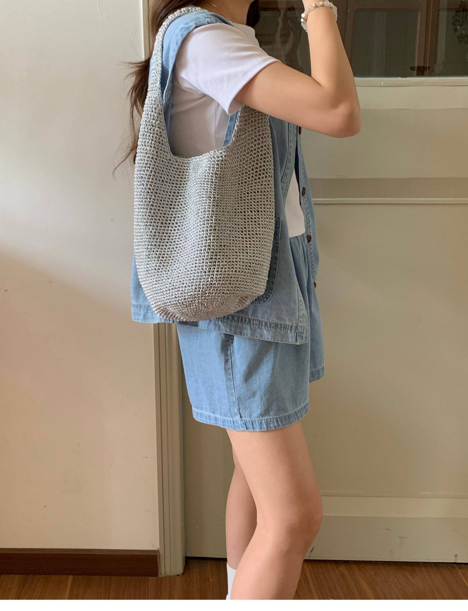 Women’s Boho Crochet Shoulder Bag Tote Bag for Boho Everyday Style & Gifts