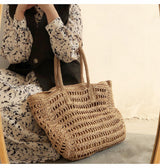 Women’s Large Straw Woven Tote Bag for Beach, Vacation & Summer Outfits