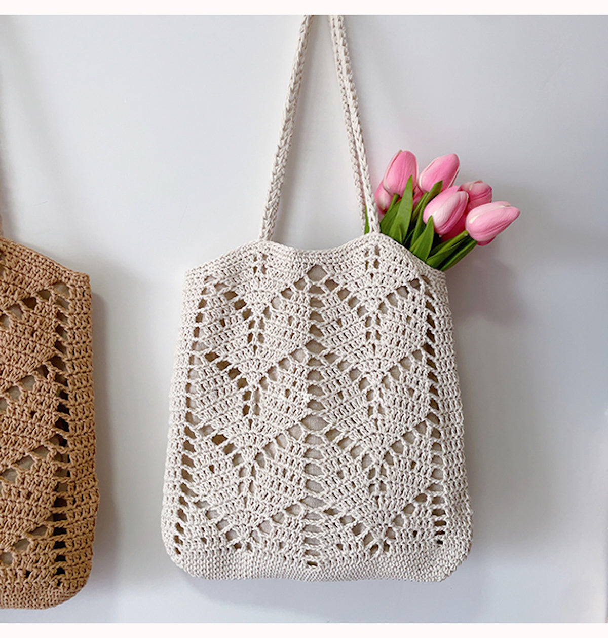 Women’s Retro Artsy Cotton Knitted Bag Shoulder Bag for Boho Everyday Style & Gifts