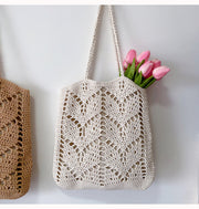 Women’s Retro Artsy Cotton Knitted Bag Shoulder Bag for Boho Everyday Style & Gifts
