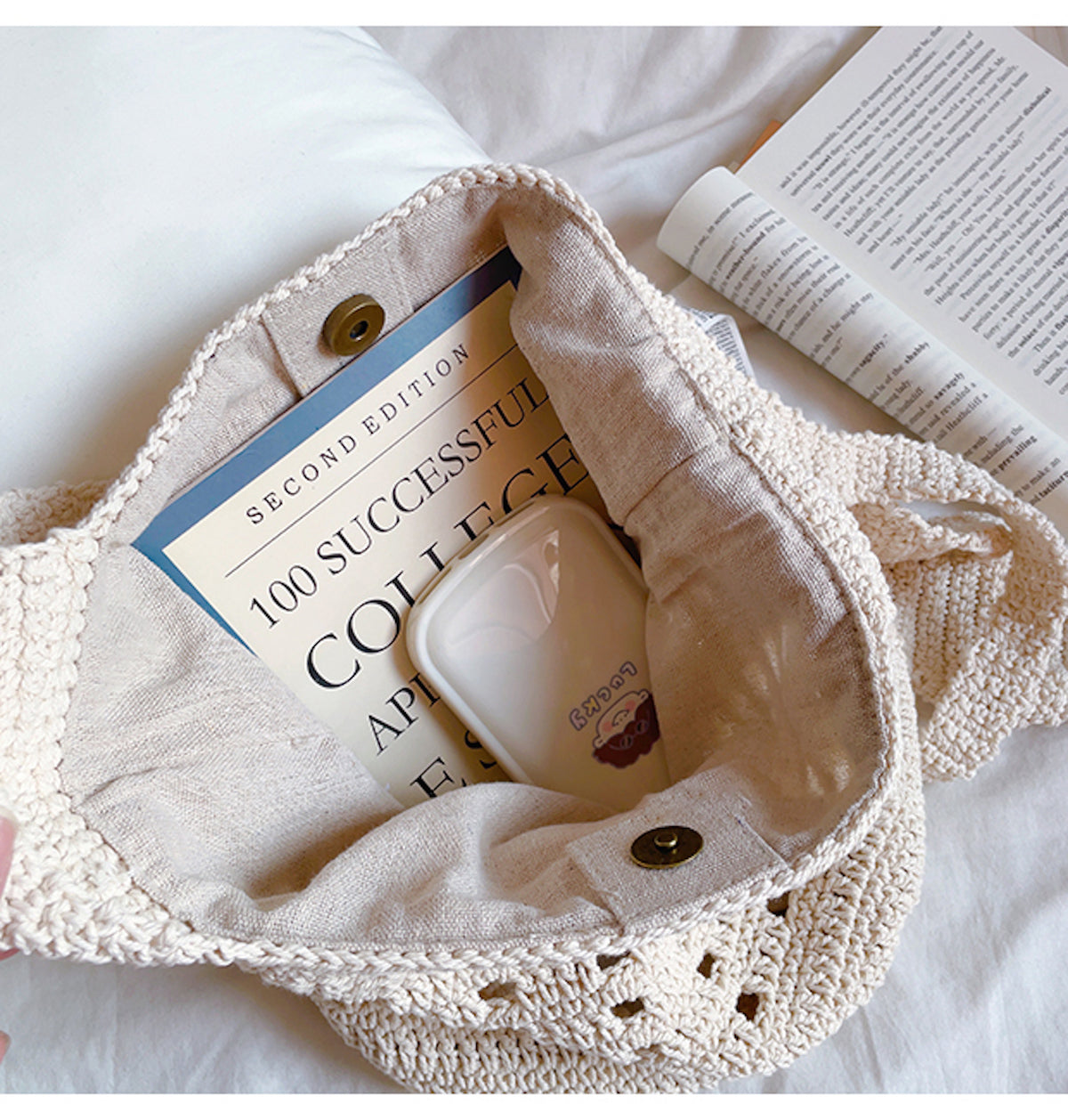 Women’s Crochet Cotton Bucket Shoulder Bag for Boho Everyday Style & Gifts