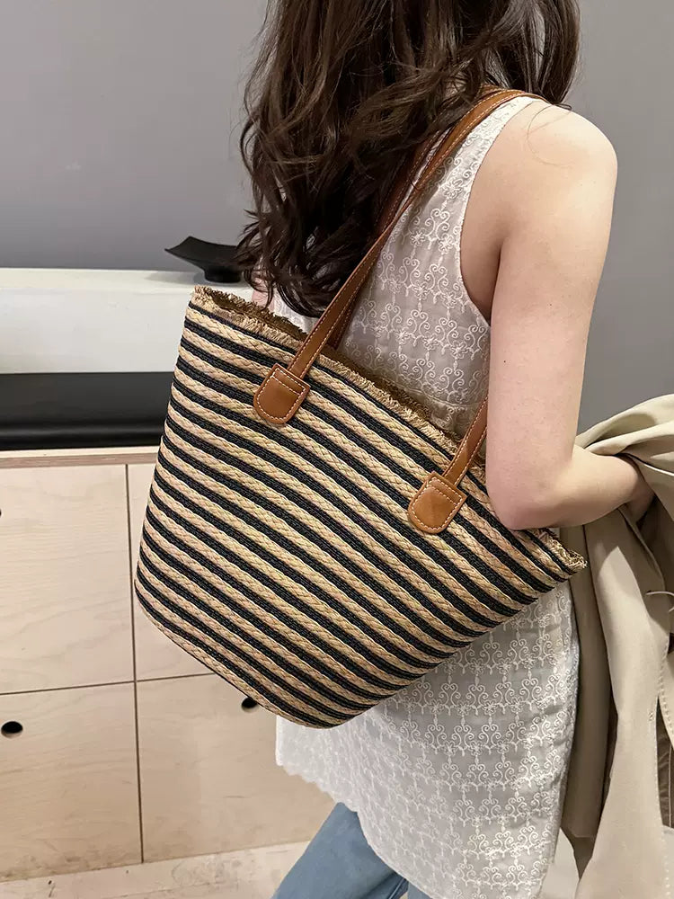 Women’s Straw Summer Basket Tote Bag for Beach, Vacation & Summer Outfits