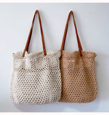 Women’s Floral Design Cotton Knitted Shoulder Bag for Boho Everyday Style & Gifts