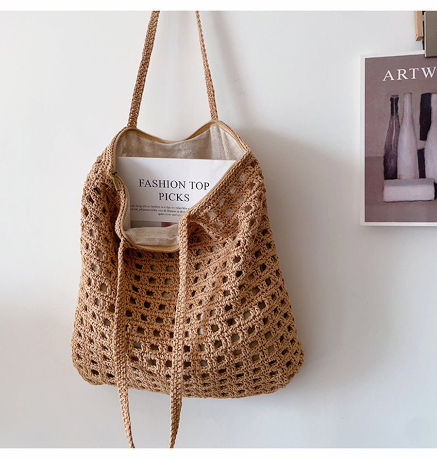 Women’s Handmade Crochet Retro Tote Shoulder Bag for Boho Everyday Style & Gifts