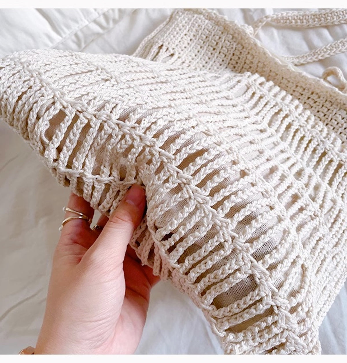 Women’s Retro Cotton Knitted Shoulder Bag Casual Tote Bag for Boho Everyday Style & Gifts