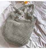 Women’s Retro Cotton Knitted Tote Bag for Boho Everyday Style & Gifts
