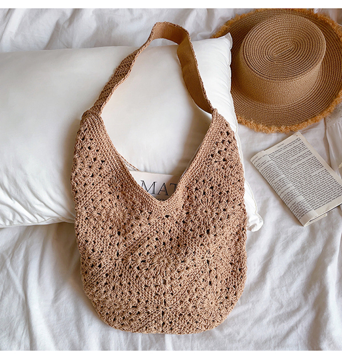 Women’s Boho Crochet Shoulder Bag Tote Bag for Boho Everyday Style & Gifts