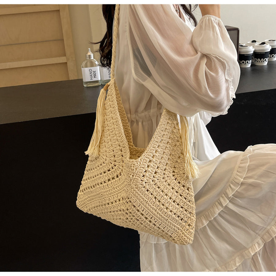 Women’s Retro Cotton Crochet Shoulder Bag Purse for Boho Everyday Style & Gifts