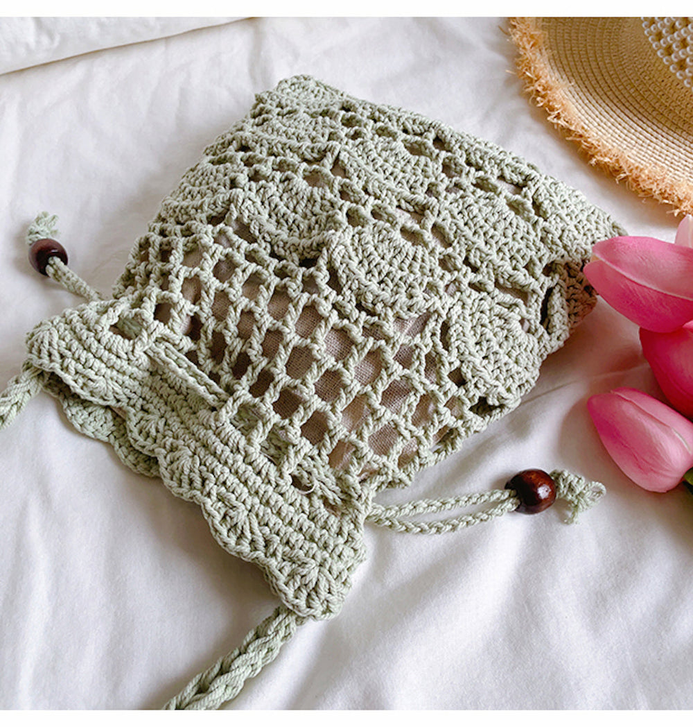 Damen-Schultertasche aus Baumwolle mit Blumenmuster, Kordelzug und Quaste – Umhängetasche für den Boho-Alltagsstil und Geschenke