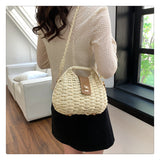 Women’s Straw Shell Shape Crossbody Bag for Beach, Vacation & Summer Outfits