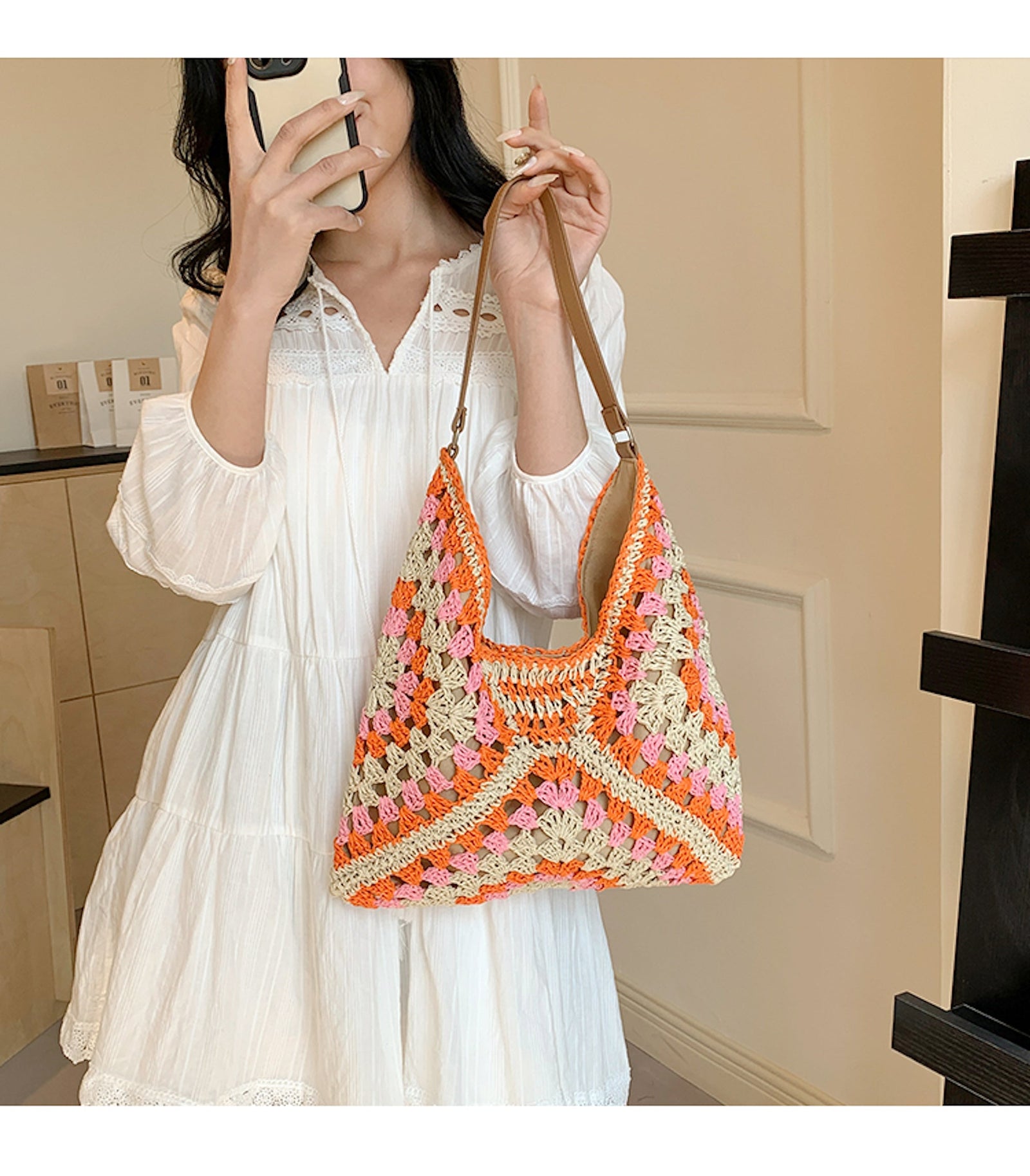Women’s Straw Woven Shoulder Bag Tote Bag for Beach, Vacation & Summer Outfits