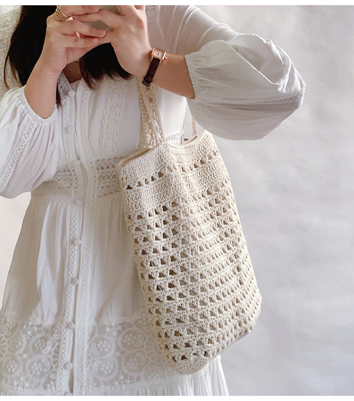 Women’s Handmade Crochet Retro Style Tote Bag for Boho Everyday Style & Gifts