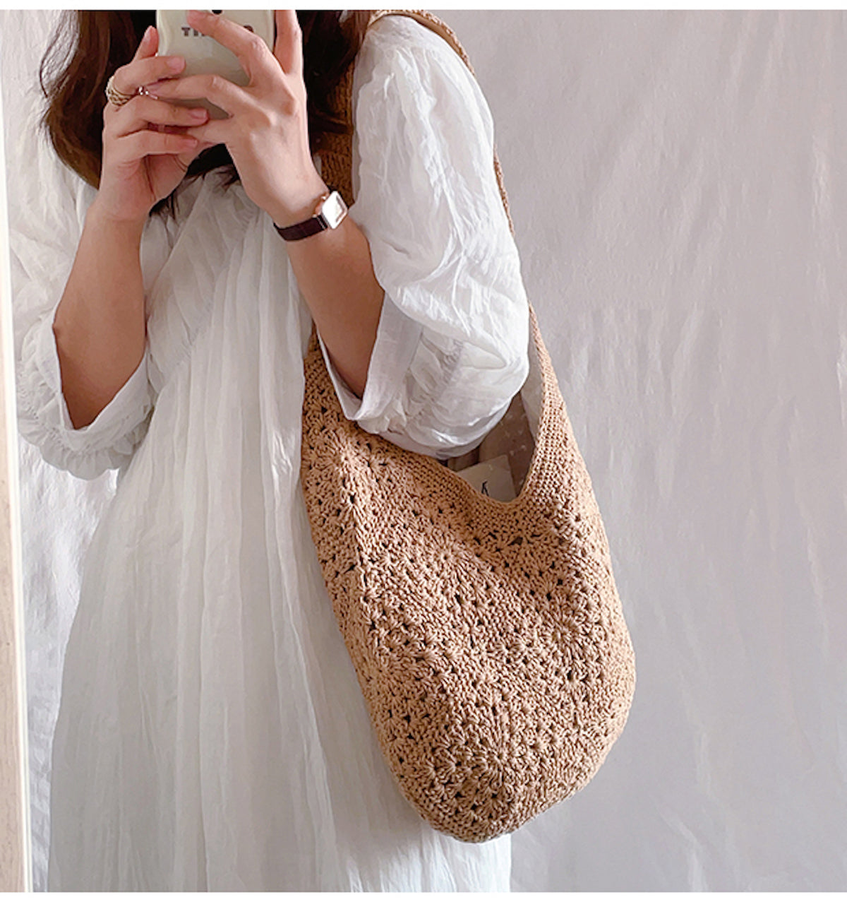 Women’s Boho Crochet Shoulder Bag Tote Bag for Boho Everyday Style & Gifts