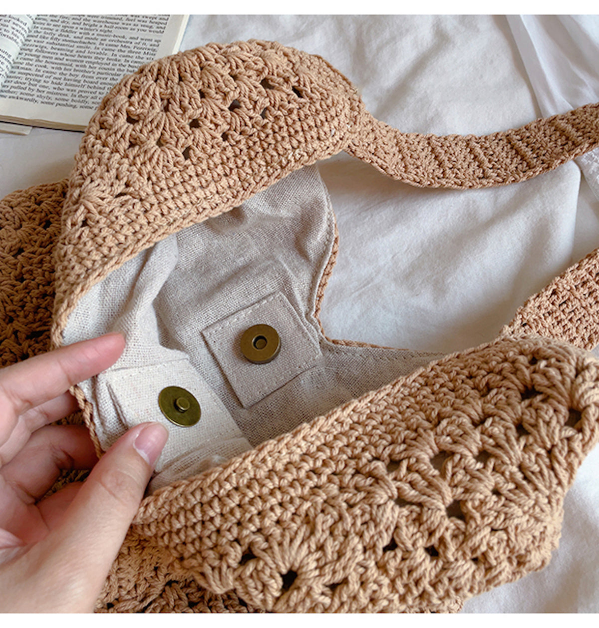Women’s Boho Crochet Shoulder Bag Tote Bag for Boho Everyday Style & Gifts