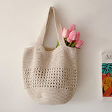 Women’s Crochet Cotton Bucket Bag for Boho Everyday Style & Gifts