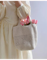 Women’s Crochet Cotton Bucket Bag for Boho Everyday Style & Gifts