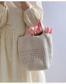 Women’s Crochet Cotton Bucket Bag for Boho Everyday Style & Gifts